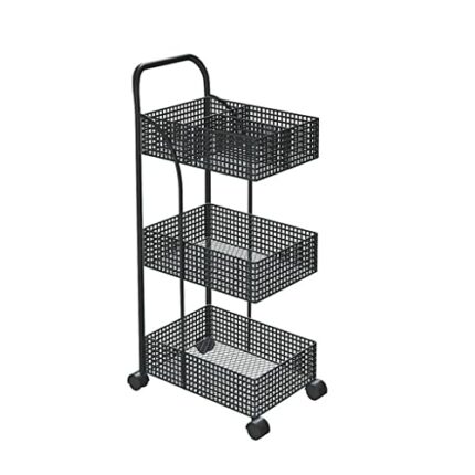 UXZDX Scandinavian Iron Shelves Bedroom Kitchen Metal Removable Bathroom Storage Rack With Wheels Trolley