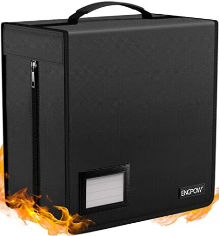 ENGPOW Fireproof CD Wallet 400 Capacity DVD Case Storage Boxes CD Holder Protective Bag Water Resistant Movie Music Media Memoir CD Sleeves Porta