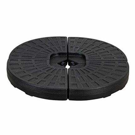 Amazon Basics HDPE Patio Umbrella Stand Round Fan Shape Black