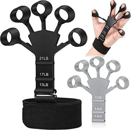 Hixideli Finger Strengthener, Strength Trainer, Finger Exerciser, 6 Resistant Level Finger Exerciser, Hand Strengthener for Strength Training, Fi
