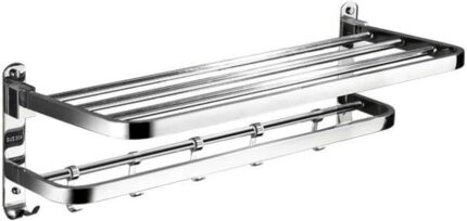 Towel Rack Double Towel Rail Bathroom Towel Shelf Wall Mounted Hand Towel Holder 304 Stainless Steel Towel Shelf for Bathroom Kitchen-A-80cm (Siz