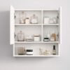 VASAGLE BBK122W01 Mirrored Cabinet, Bathroom Cabinet with Height-Adjustable Shelves, Door and Top Panel with High-Gloss Surface, Bathroom, 54 x 1