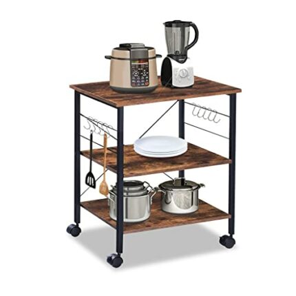 EYHLKM 3 Tier Kitchen Storage Cart Microwave Oven Rack For Household Kitchen Wheel Movable Storage Holders Cart