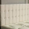 CROWNBEDSUK Omega diamante chenille headboard in 2ft6,3tf,4ft,4ft6,5ft,6ft (6FT SUPER KINGSIZE, Ivory)