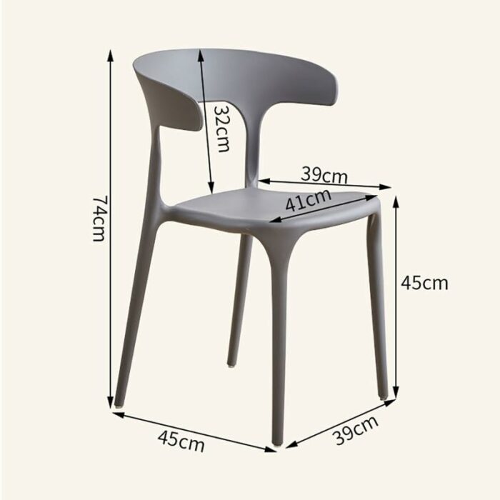 maozi Plastic Chairs For Kitchen Living Room Chair Meeting Negotiation Stool Commercial Place Furniture Tea Shop (Color : D, Size : Light Grey)