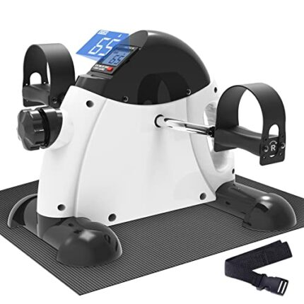 Under Desk Bike Pedal Exerciser for Seniors, Mini Peddler Exerciser with LCD Display & Anti-Slip Mat, Foot Pedal Exerciser for Home Office Legs/A