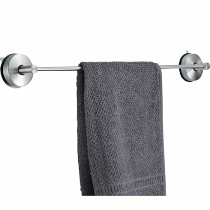ANMEISH Suction Cup Towel Rail, 304 Stainless Steel Towel Rack Wall Mounted, Single 43CM Towel Holder No Drilling, Towel Bars for Kitchen Bathroo