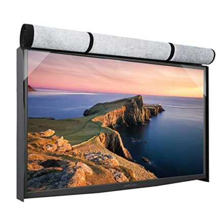Geniff Outdoor TV Cover Waterproof with front flap for 65 inch TV, 600D Oxford Fabric Dustproof Weatherproof Outside TV Protectors with Remote Co