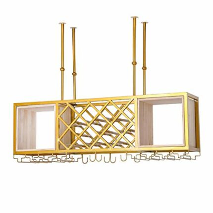 Vintage Stylish Simplicity Wine Rack Simple Creative Metal Multi-Function Display Inverted Wine Glass Holder Adjustable Height Bar Restaurant Flo