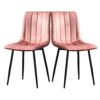 WANGFENG 2PCS Dining Chair, Fleece kitchen chair Upholstered Accent Chairs with Sturdy Metal Legs for Home Office Furniture