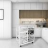 DINGZZ 4 Tier Storage Trolley Cart Kitchen Organizer Bathroom Movable Storage Shelf Wheels Household Stand Holder Furniture