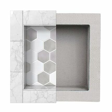 Houseables Shower Niche, Insert Storage Shelf, 12x12 Inch, Installation Size: 13”x13”, Grey, XPS Foam, Leak-Proof, Waterproof, Recessed Preformed