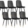 dining chair Kitchen Dining Room Furniture Chairs Dining Chairs Set Of 6 PU Leather Kitchen Chairs With Sturdy Metal Legs For Office Lounge Cafe