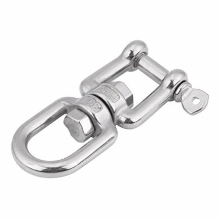 Swivel Shackle Heavy Duty 304 Stainless Steel Swivel Ring Snap Anchor Rolling Shackle Device for Lifting (6mm)