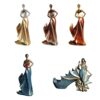 European Nordic Style Wine Rack Folding Fan Beauty Girl Statue Resin Figurines Champagne Bottle Holder Desktop Decor Resin Wine Rack