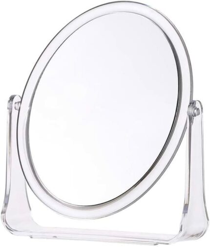 JKG® Magnifying Vanity Mirror With Stand - Small Cosmetic Makeup Mirror | Bathroom Shaving Circle Mirror, Dressing Table Mirror, Beauty Mirror |