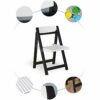 XJWWW-URG Solid Wood 2-Chair Dining Folding Butterfly Wooden Kitchen Furniture Natural Solid XJWWW-URG (Color : Black)