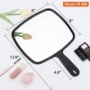 Brippo Hand Mirror, Large Handheld Mirror with Handle for Barber Haircut Salon, Shaving or Makeup, Hand Held Mirror for Vanity/Bathroom/Traval, R