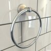 Agua Accessories Towel Holder Wall Mounted for Bathroom & Kitchen, Round Brass Towel Ring for Bathroom Wall, Hand Towel Holder Modern Style 12 Ye