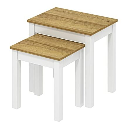 Galano Sufy Nest of 2 Tables Unit - Modern Sofa Side Table for Living Room - Small and Light Multilevel Coffee Table Set - ‎33 x 48 x 46.5 cm - W