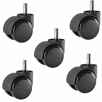 YUEMING 5 x Office Chair Wheels 11mm, Furniture Castors 50mm Diameter Replacement Wheel Casters for Wooden, Laminate, Tile Floors,No Scratches/No