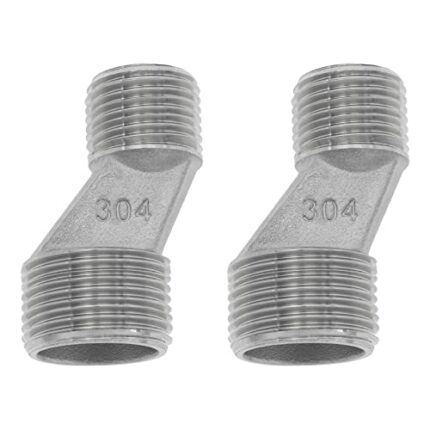2PCS S-Connector 1/2 Inch Male to 3/4 Inch Male Thread Offset Adapter Mounting Hardware for Bathroom Wall Clawfoot Tub Faucet Exposed Shower Syst
