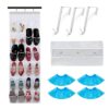 BEIIEB 1-Pack Breathable Lattice Shoe Storage Bag, Eco-Friendly Durable Storage Bag, Translucent Mesh Fabric, with 4Pcs Disposable Blue Plastic S