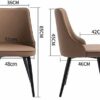 dining chair Kitchen Dining Room Furniture Chairs Dining Chairs Set Of 4,Kitchen Leather Chairs Iron Skeleton Adjustable Feet with Backrest Padde