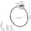 Towel Ring Stainless Steel Towel Holder Bathroom Round Hand Towel Ring Wall Mounted Hanging Towel Hanger with Fixing Accessories (Silver)