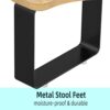 WOWOO 7" Squatting Toilet Stool, Bathroom Poop Stool for Adults, Wooden with Metal Potty Stool Anti-Slip, Brown and Black