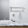 Towel Racks with Hooks Bathroom Towel Rack 2 Tier Multilayer Hotel Racks Stainless Steel Towel Bar Shelf Wall-Mounted Towel Shelves for Shower To