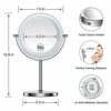 Benbilry LED Lighted Makeup Mirror - 7 Inch 1x/10x Magnifying Mirror Touch Control, Double Sided Magnified Vanity Mirror With Stand, Battery Oper