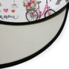 Aslsiy Eiffel Tower Air Balloon Doormat Pink Blossom Flowers Bicycle Wine Macaroons Round Floor Mat Washable Non-Slip Indoor Outdoor Area Rug for