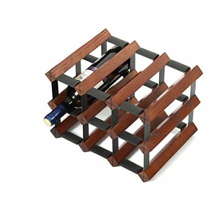 AANAN Bottle Rack Wine Rack Wine Glass Holder Foldable Wooden Countertop Wine Rack Storage Rack, No Assembly Required Home European Solid Wine De