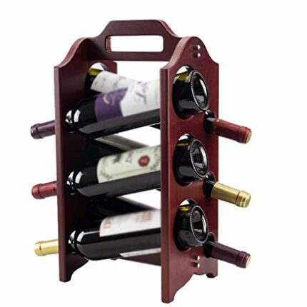 JJZXD European Creative Wine Rack, Solid Wood Wine Bottle Rack Wooden Shelf Home Decoration