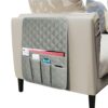 WWW Sofa Armrest Organizer Remote Control Holder,Non-Slip Armchair Caddy for Couch Recliner,Armrest Organizer with 5 Pockets for Magazine,Remote