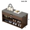 Upholstered Footstool Storage Stool Changing Shoes Stool Home Porch Wear Shoe Stool Soft Bag Cushion Living Room Bedroom Storage Bench Drawer Sto