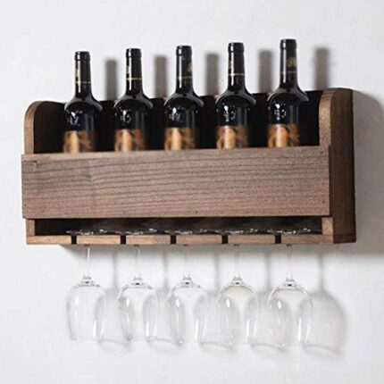 LIUZH Solid Wood Wine Rack, Goblet Rack Wall Mount Wine Cabinet Wall Mount Wine Rack Restaurant Home