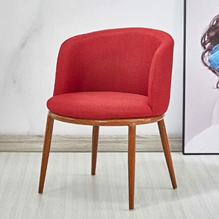 n/a Dining Room Chairs Nordic Style Dining Table With Chairs Set Furniture Cotton Linen Solid Wood Hotel Kitchen Restaurant Stool (Color : Red)