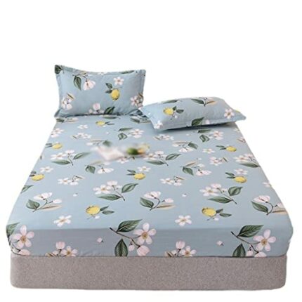 FKSDHDG Cotton Bed Hat Single Piece Cotton Thickened Bed Cover Mattress Protection Cover Full Sheet Bed Hat Three-piece Set (Color : D, Size : 15