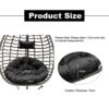 Warmiehomy Swing Hanging Chair Cushion Thicken Hanging Basket Chair Cushion Egg Chair Swing Cushion with Pillow for Outdoor Indoor Egg Hanging Ba