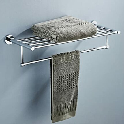 HIGOH Towel Rack All-Copper Towel Rack, Solid Toilet Rack, Bath Towel Holder, Wall Drilling Installation Bathroom Hardware