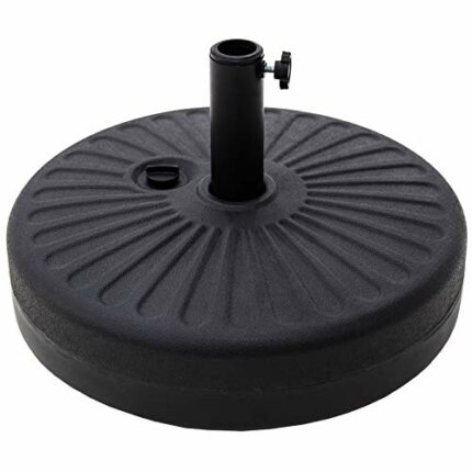 C-Hopetree Plastic Base Stand for Outdoor Garden Market Parasol, Round, Black