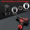 Bamse Cordless Drill Driver 12V, Electric Screwdriver with 18+1 Torque, 3/8" Chuck, 2 Speed, 30Nm Power Drill with LED Light, 1 Battery 1.5Ah Inc