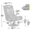 BraZen Serpent 2.1 Bluetooth Surround Sound Gaming Chair Foldable Pu Leather Seat with Pedestal Base - Pink