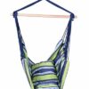 2 Pack 45x45 Pillow Cushions by Inspired Home Living - Blue and Green Striped - Best Used For Hammocks, Hammock Chairs, Patio Swings - Indoor and