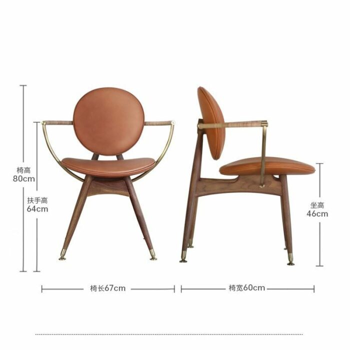 LXXSH Simple Dining Chair Solid Wood Designer Hotel Chair Restaurant Relax Armchair Home Furniture