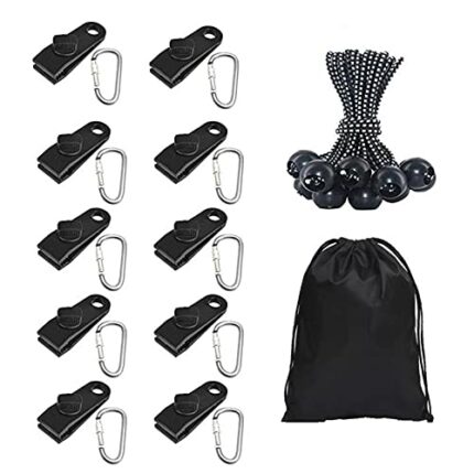 tulipde Sun Shade Sail Fixing Kit, Awning Attachment Set, Tarp Clips Set for Square and Rectangle Sun Shade Sails Installation for Awning Camping