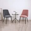 Velvet Dining Chairs Set Of 4 Black Metal Legs Lounge Chairs for Living Room Office Restaurant (Color : Grey)