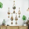 BAODANFU Wall Mirror Decorative Mirrors Mounted Decor Tear Drop Shape Gold for Bedroom Living Room Entryway Bathroom Vanity ,5-Pack